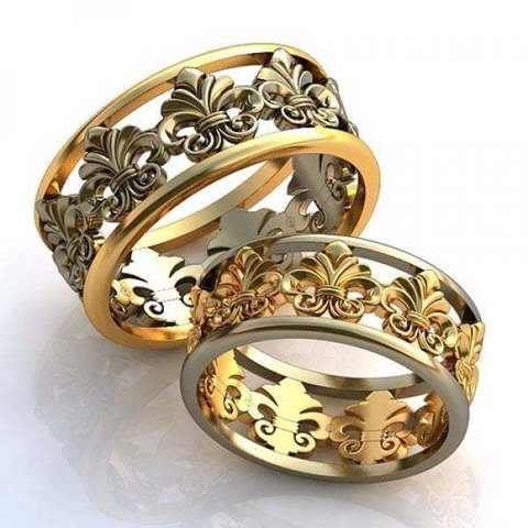 Обручальные кольца из двух видов золота AOG-obr-585 из Комбинированные от Ювелирный салон Art of glow 1