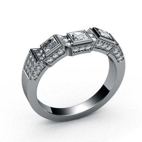 Дизайнерское обручальное кольцо с бриллиантами R-KO-2009 из Белое золото от Ювелирный салон Art of glow 1