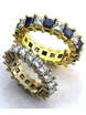 Обручальные кольца дорожки с камнями огранки Принцесса AOG-obr-658 из Желтое золото от Ювелирный салон Art of glow 1