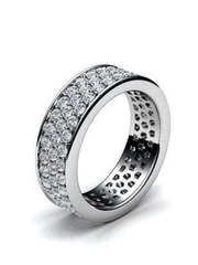 Кольцо обручальное с россыпью крупных бриллиантов R-KO-2006 из Белое золото от Ювелирный салон Art of glow 1