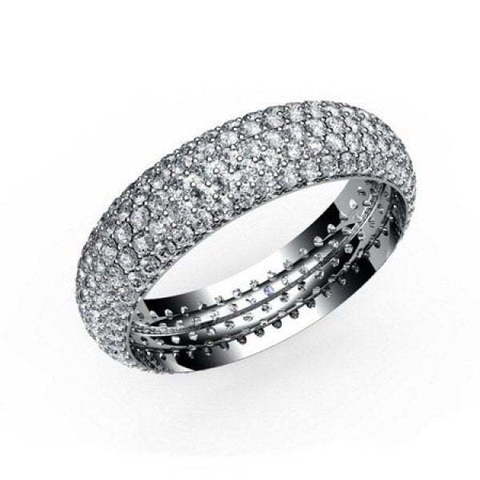 Обручальное кольцо с россыпью бриллиантов R-KO-2003 из Белое золото от Ювелирный салон Art of glow 1