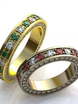 Обручальные кольца роскошного дизайна с камнями AOG-obr-665 из Желтое золото от Ювелирный салон Art of glow 1
