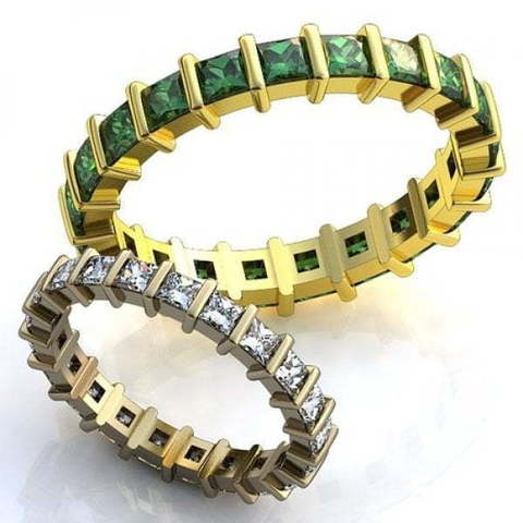 Обручальные кольца с изумрудами и бриллиантами AOG-obr-440 из Желтое золото от Ювелирный салон Art of glow 1