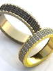 Обручальные кольца с россыпью черных бриллиантов AOG-obr-222 из Желтое золото от Ювелирный салон Art of glow 1