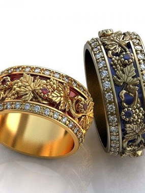 Роскошные обручальные кольца AOG-obr-791 из Желтое золото от Ювелирный салон Art of glow 1
