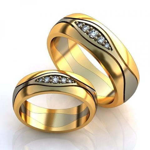 Обручальные кольца с бриллиантами AOG-obr-768 из Комбинированные от Ювелирный салон Art of glow 1