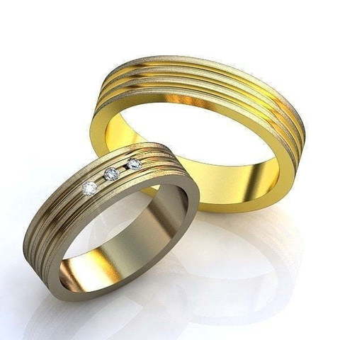 Широкие золотые обручальные кольца AOG-obr-006 из Желтое золото от Ювелирный салон Art of glow 1