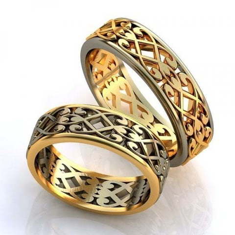 Обручальные кольца из двух видов золота AOG-obr-579 из Комбинированные от Ювелирный салон Art of glow 1
