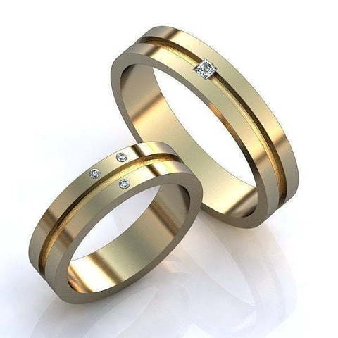 Обручальные кольца с бриллиантами AOG-obr-029 из Желтое золото от Ювелирный салон Art of glow 1