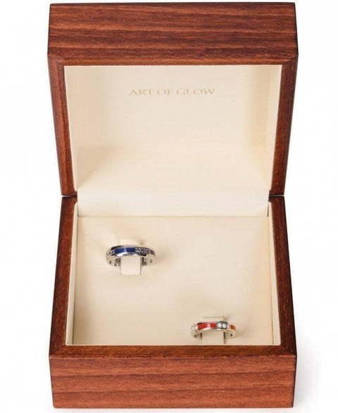Обручальные кольца с рубинами и эмалью R-KO-1064-1 из Желтое золото от Ювелирный салон Art of glow 3