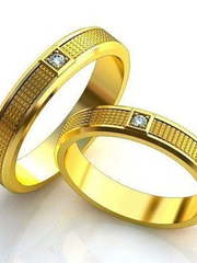 Золотые обручальные кольца с бриллиантом R-KO-3020 из Желтое золото от Ювелирный салон Art of glow 1