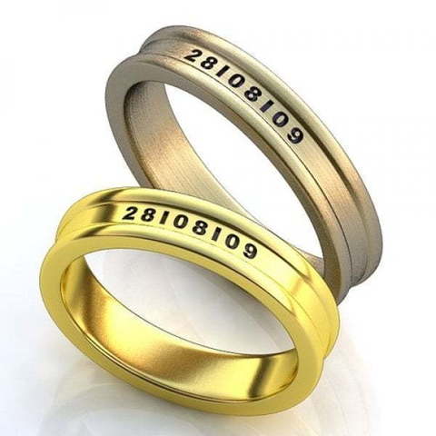 Обручальные кольца с датой свадьбы AOG-obr-270 из Желтое золото от Ювелирный салон Art of glow 1
