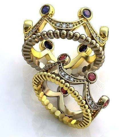 Обручальные кольца короны с драгоценными камнями AOG-obr-1527 из Комбинированные от Ювелирный салон Art of glow 1