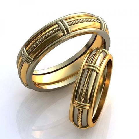 Золотые обручальные кольца AOG-obr-817 из Комбинированные от Ювелирный салон Art of glow 1