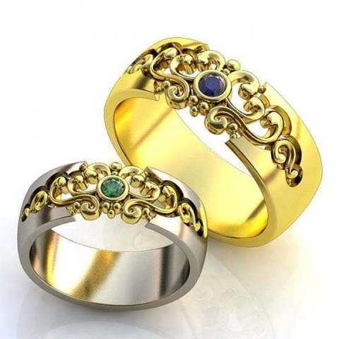 Обручальные кольца с драгоценными камнями AOG-obr-825 из Комбинированные от Ювелирный салон Art of glow 1