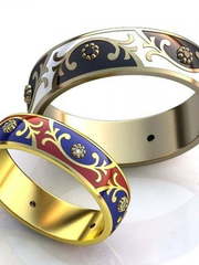 Золотые обручальные кольца с эмалью AOG-obr-595 из Желтое золото от Ювелирный салон Art of glow 1