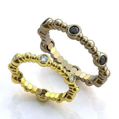 Обручальное кольцо с черными бриллиантами AOG-obr-1545 из Желтое золото от Ювелирный салон Art of glow 1