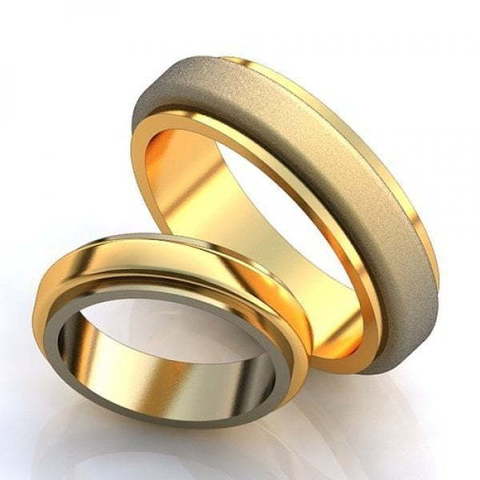 Золотые обручальные кольца без камней AOG-obr-512 из Комбинированные от Ювелирный салон Art of glow 1