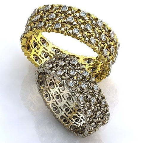 Роскошные обручальные кольца с бриллиантами AOG-obr-1237 из Желтое золото от Ювелирный салон Art of glow 1