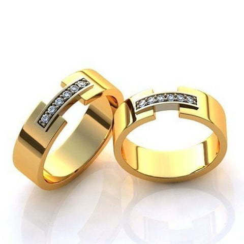 Обручальные кольца с бриллиантами R-KO-1098 из Желтое золото от Ювелирный салон Art of glow 1