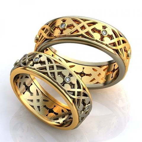 Обручальные кольца с бриллиантами AOG-obr-576 из Комбинированные от Ювелирный салон Art of glow 1