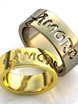 Обручальное кольцо с перфорированной надписью AOG-obr-703 из Желтое золото от Ювелирный салон Art of glow 1