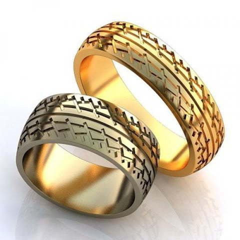 Необычные обручальные кольца AOG-obr-765 из Желтое золото от Ювелирный салон Art of glow 1
