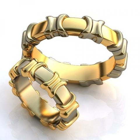 Необычные золотые обручальные кольца AOG-obr-702 из Комбинированные от Ювелирный салон Art of glow 1