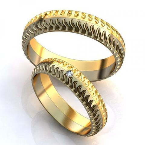 Золотые обручальные кольца AOG-obr-552 из Комбинированные от Ювелирный салон Art of glow 1