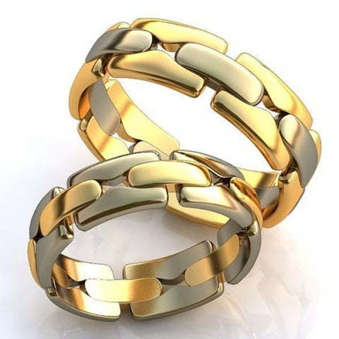 Обручальные кольца с подвижными звеньями AOG-obr-409 из Комбинированные от Ювелирный салон Art of glow 1