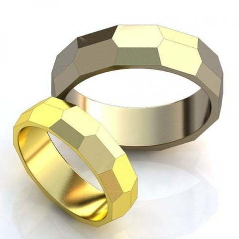 Стильные обручальные кольца для двоих AOG-obr-691 из Желтое золото от Ювелирный салон Art of glow 1