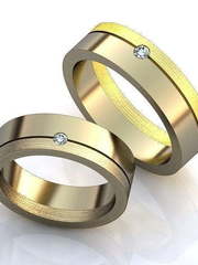 Стильные обручальные кольца для двоих AOG-obr-042 из Комбинированные от Ювелирный салон Art of glow 1