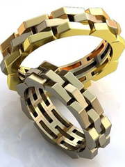 Обручальные кольца из трех видов золота AOG-obr-435 из Желтое золото от Ювелирный салон Art of glow 1