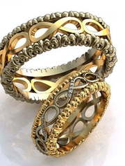 Обручальные кольца со знаком бесконечности AOG-obr-728 из Комбинированные от Ювелирный салон Art of glow 1