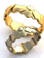 Фигурные золотые обручальные кольца AOG-obr-731 из Желтое золото от Ювелирный салон Art of glow 1