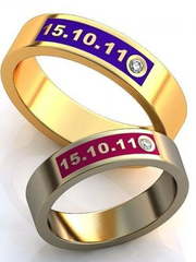Обручальные кольца с датой свадьбы AOG-obr-261 из Желтое золото от Ювелирный салон Art of glow 1