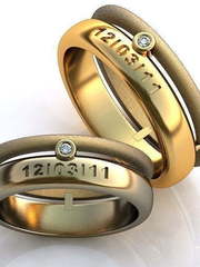 Обручальные кольца с датой свадьбы AOG-obr-248 из Комбинированные от Ювелирный салон Art of glow 1