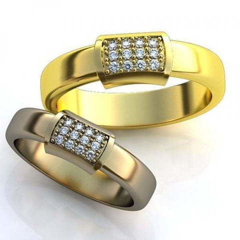Золотые обручальные кольца с бриллиантами AOG-obr-378 из Желтое золото от Ювелирный салон Art of glow 1