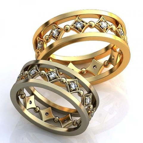 Обручальные кольца необычного дизайна AOG-obr-364 из Желтое золото от Ювелирный салон Art of glow 1