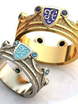 Обручальные кольца короны с эмалью и камнями AOG-obr-1275 из Белое золото, Желтое золото от Ювелирный салон Art of glow 1