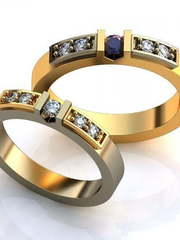 Обручальные кольца с сапфиром и бриллиантами AOG-obr-491 из Комбинированные от Ювелирный салон Art of glow 1