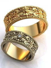 Золотые обручальные кольца с узором AOG-obr-481 из Желтое золото от Ювелирный салон Art of glow 1
