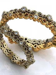 Тонкие кружевные обручальные кольца из золота AOG-obr-813 из Комбинированные от Ювелирный салон Art of glow 1