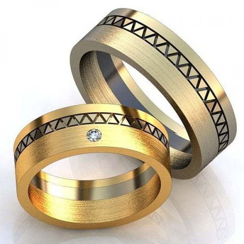 Обручальные кольца строгой формы AOG-obr-414 из Комбинированные от Ювелирный салон Art of glow 1
