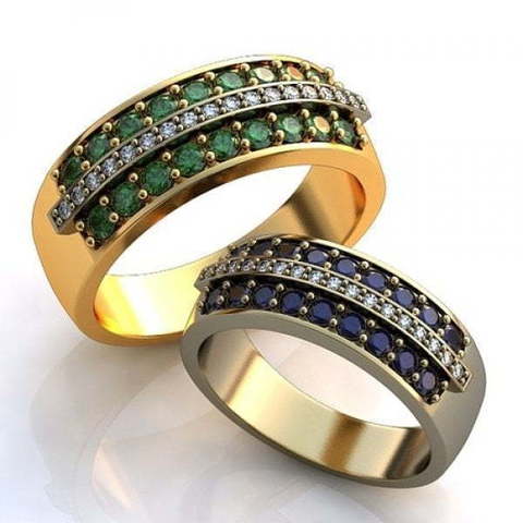 Обручальные кольца с россыпью камней AOG-obr-462 из Желтое золото от Ювелирный салон Art of glow 1