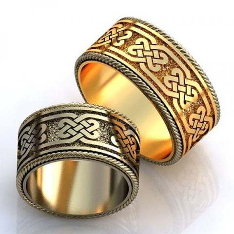 Широкие обручальные кольца из золота AOG-obr-774 из Желтое золото от Ювелирный салон Art of glow 1
