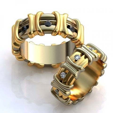 Обручальные кольца необычной формы AOG-obr-701 из Желтое золото от Ювелирный салон Art of glow 1