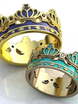 Обручальные кольца в виде короны с яркой эмалью и камнями AOG-obr-430 из Желтое золото от Ювелирный салон Art of glow 1