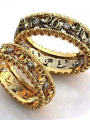Золотые обручальные кружевные кольца AOG-obr-641 из Комбинированные от Ювелирный салон Art of glow 1