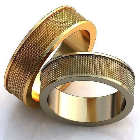 Стильные золотые обручальные кольца AOG-obr-203 из Желтое золото от Ювелирный салон Art of glow 1